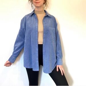 Zara Women's Sky Blue Button-Down Shirt